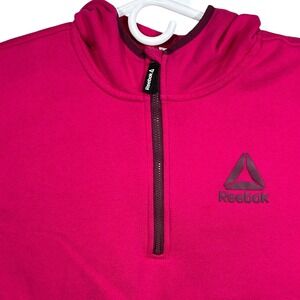 Reebok Girls Pink Quarter Zip Hoodie Fleece Pullover XL 14/16
